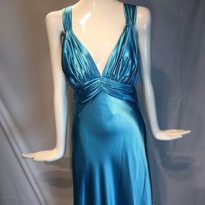 sheer aqua sleep gown by Bari Jay size 8